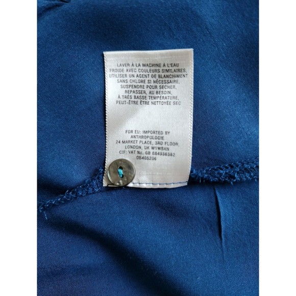Anthropologie Maeve Womens Laikin Popover Blue Teal Long Sleeve Tunic Top Size 0 - Picture 9 of 11
